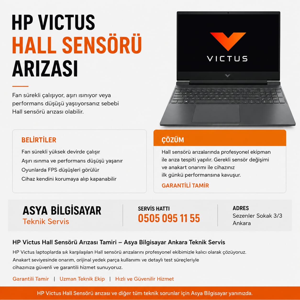 HP Victus Hall Sensörü Arızası tamiri ankara, hall sensör tamir fiyatları 